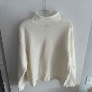 Ann Taylor Cream Mockneck Sweater